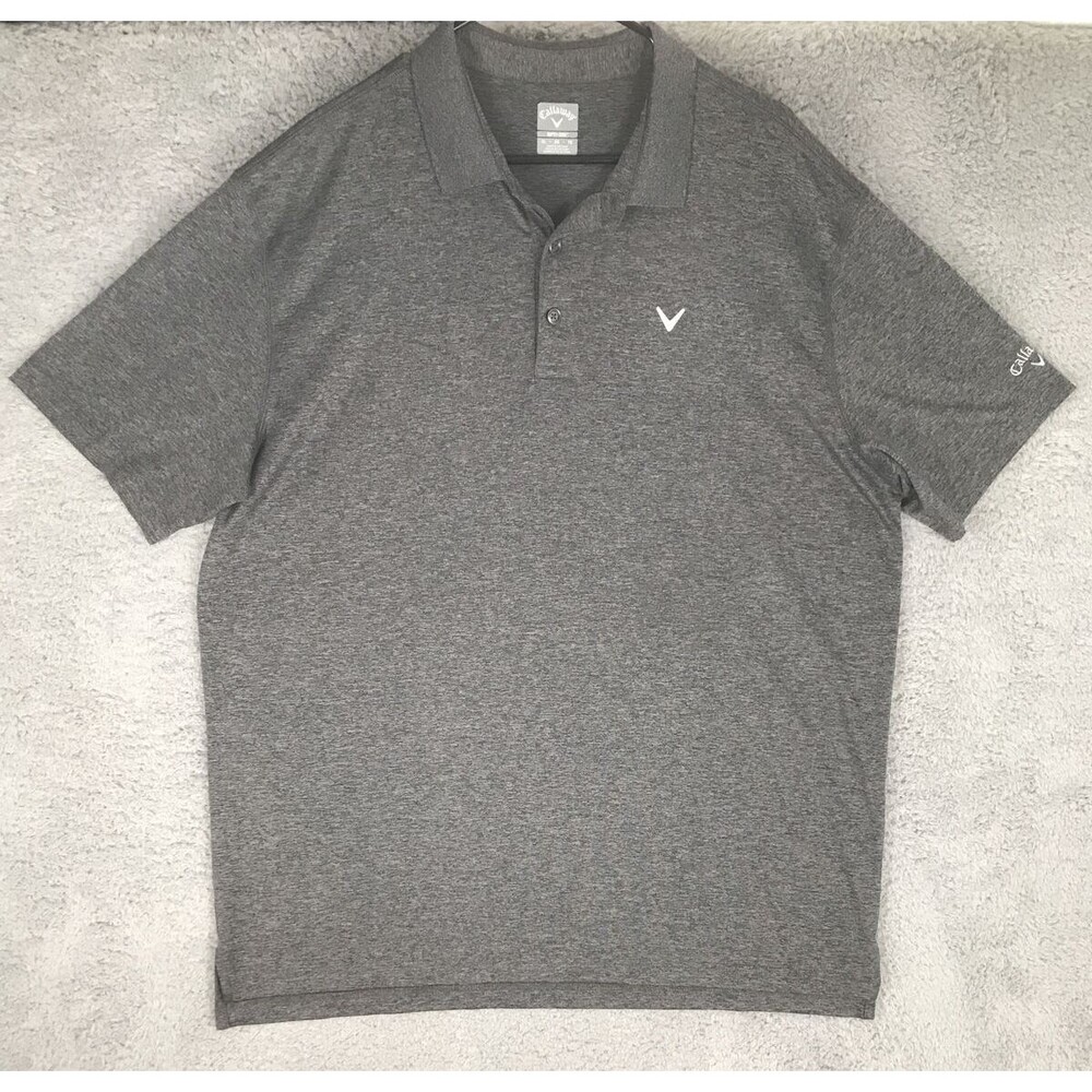 Callaway Golf Polo Shirt Mens Size XL Dark Heather Gray Opti Dri Short Sleeve